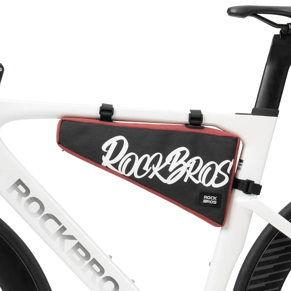 ROCKBROS Fahrrad Rahmentasche Dreieckstasche mit Klettbandverschluss 1,9 L für Gravelbike MTB Ebike Rennrad-Rot