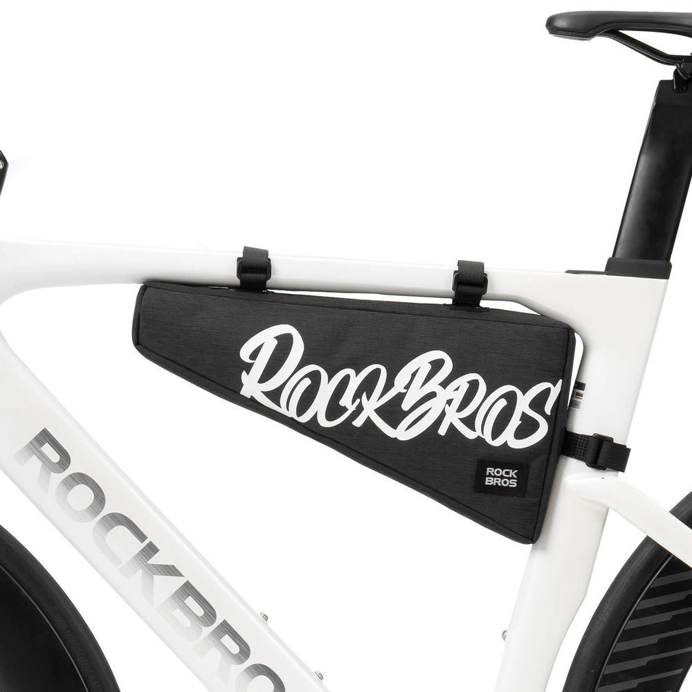 ROCKBROS Fahrrad Rahmentasche Dreieckstasche mit Klettbandverschluss 1,9 L für Gravelbike MTB Ebike Rennrad-Schwarz