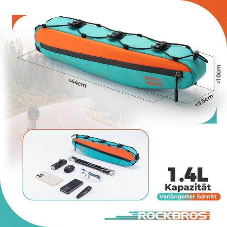ROCKBROS Fahrrad Rahmentasche Dreiecktasche Kratzfest 44cm 1,4L