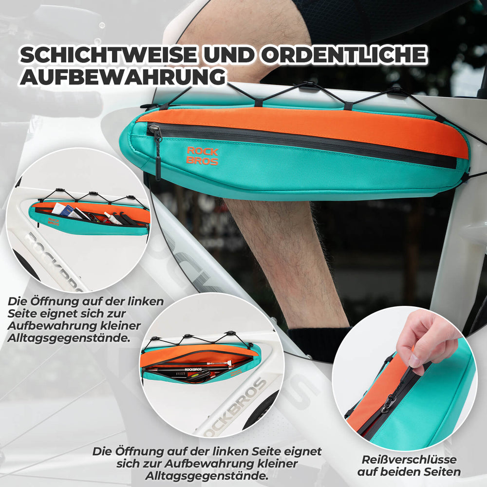 ROCKBROS Fahrrad Rahmentasche Dreiecktasche Kratzfest 44cm 1,4L