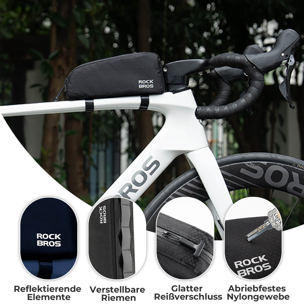 ROCKBROS Fahrrad Rahmentasche wasserabweisend Oberrohrtasche 0,9L Schwarz