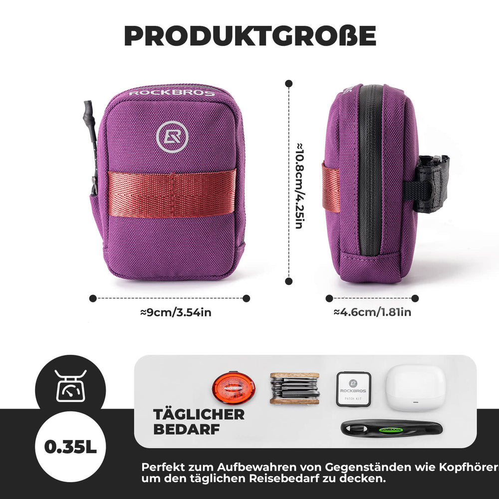 ROCKBROS Fahrrad Satteltasche Kompakte Aufbewahrungstasche Rennrad MTB-Violett
