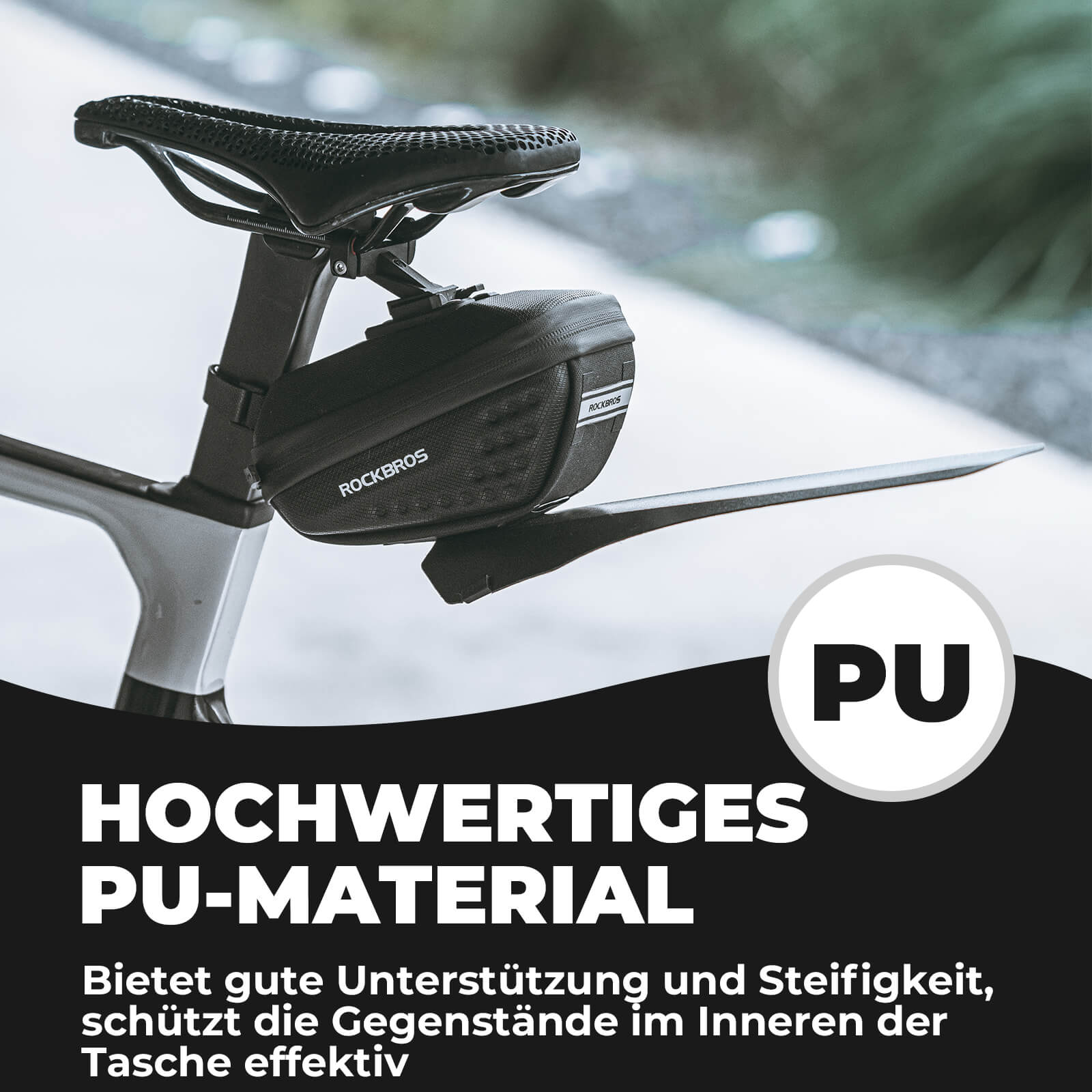 ROCKBROS Fahrrad Satteltasche mit Schutzblech Wasserabweisend 0.8L