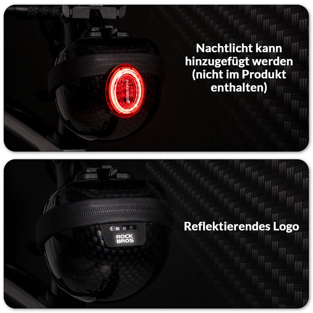ROCKBROS Fahrrad Satteltaschen Hard Shell Reflektierend 0,4 L mit Halterung