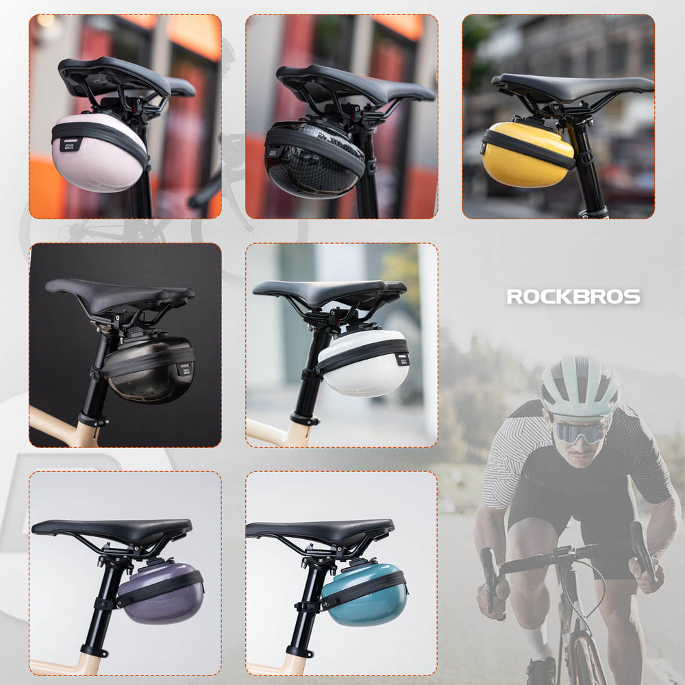 ROCKBROS Fahrrad Satteltaschen Hard Shell Reflektierend 0,4 L mit Halterung