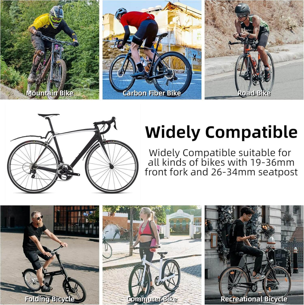 ROCKBROS Fahrrad Schutzblech Set Vorne/Hinten für MTB City- & Kinderfahrräder