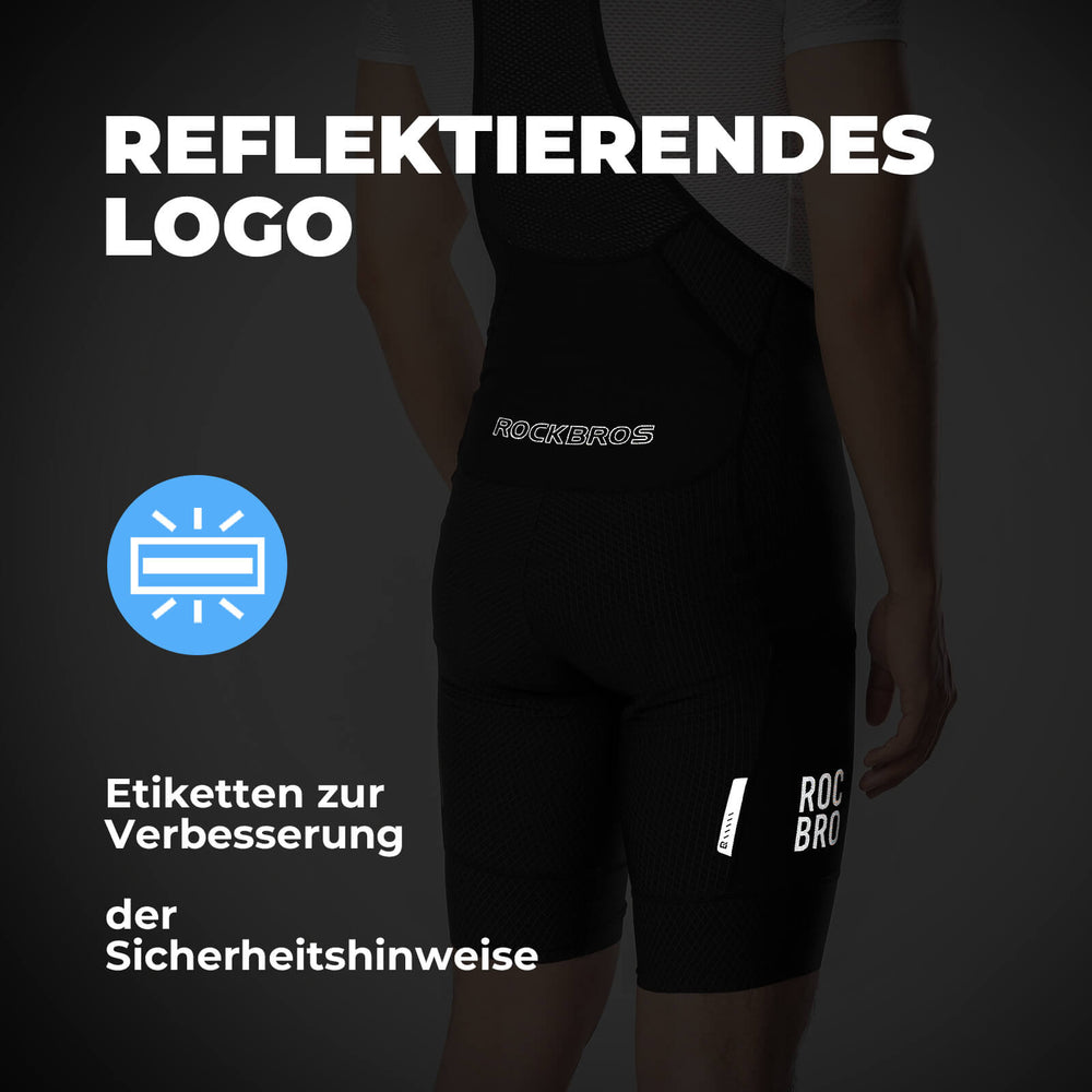 ROCKBROS Fahrrad Trägerhose Radhose mit Sitzpolster Atmungsaktiv Sommer