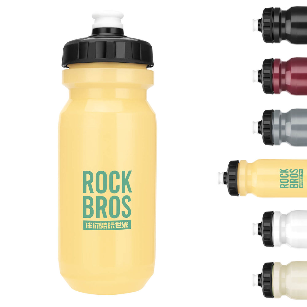 ROCKBROS Fahrrad Wasserflasche 600ml Trinkflasche BPA-Frei Auslaufsichere Flasche-Gelb