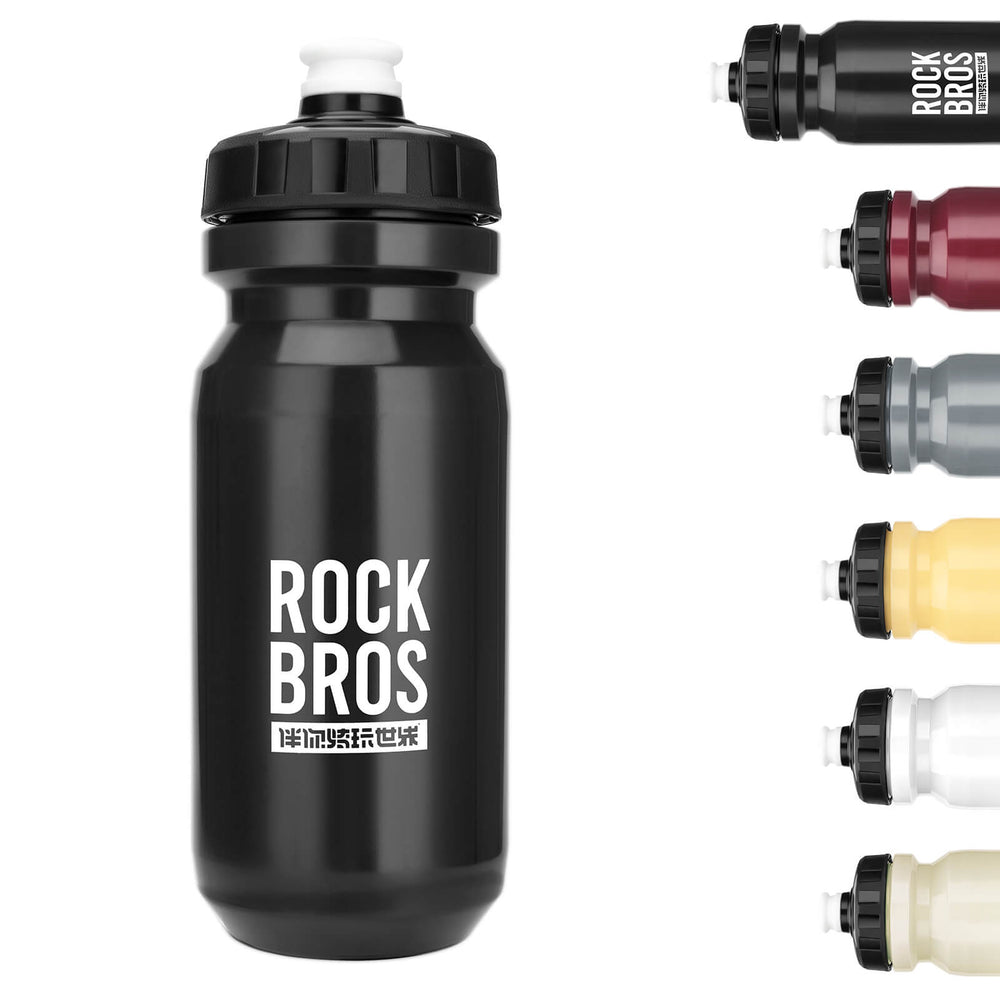 ROCKBROS Fahrrad Wasserflasche 600ml Trinkflasche BPA-Frei Auslaufsichere Flasche-Schwarz