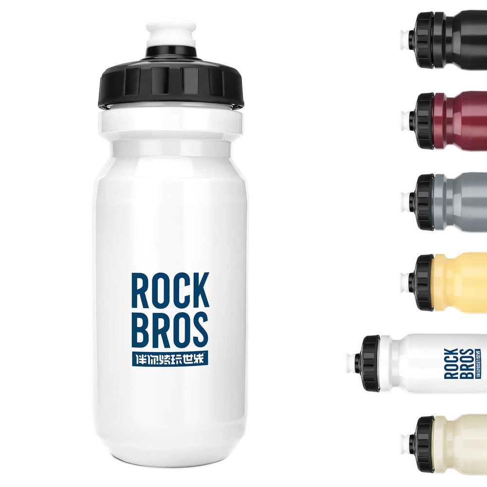 ROCKBROS Fahrrad Wasserflasche 600ml Trinkflasche BPA-Frei Auslaufsichere Flasche-Weiß