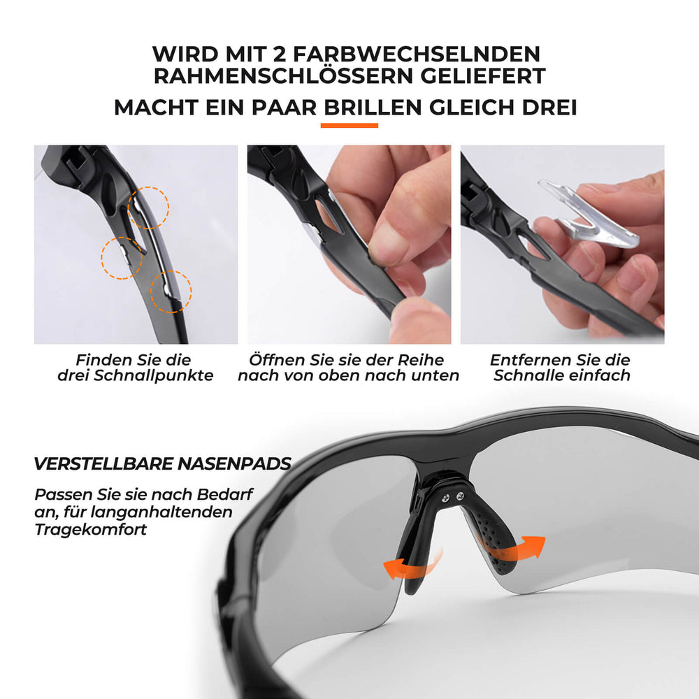 ROCKBROS Fahrradbrille Photochromatisch für Damen und Herren