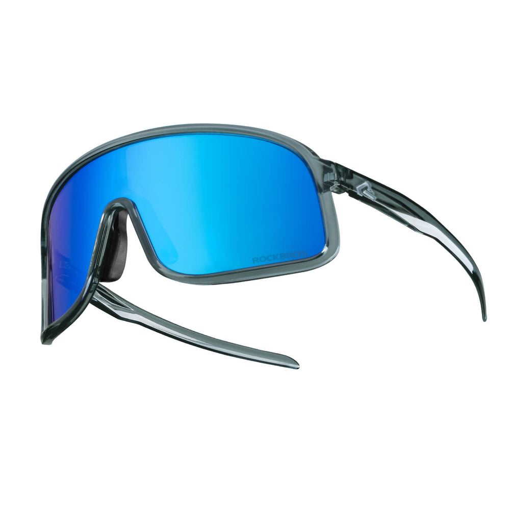 ROCKBROS Fahrradbrille Polarisiert Sonnenbrille UV400-Schutz verstellbar Nasenpad-Blau