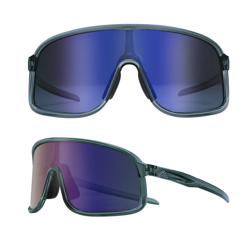ROCKBROS Fahrradbrille Polarisiert Sonnenbrille UV400-Schutz verstellbar Nasenpad-Lila-Schwarz