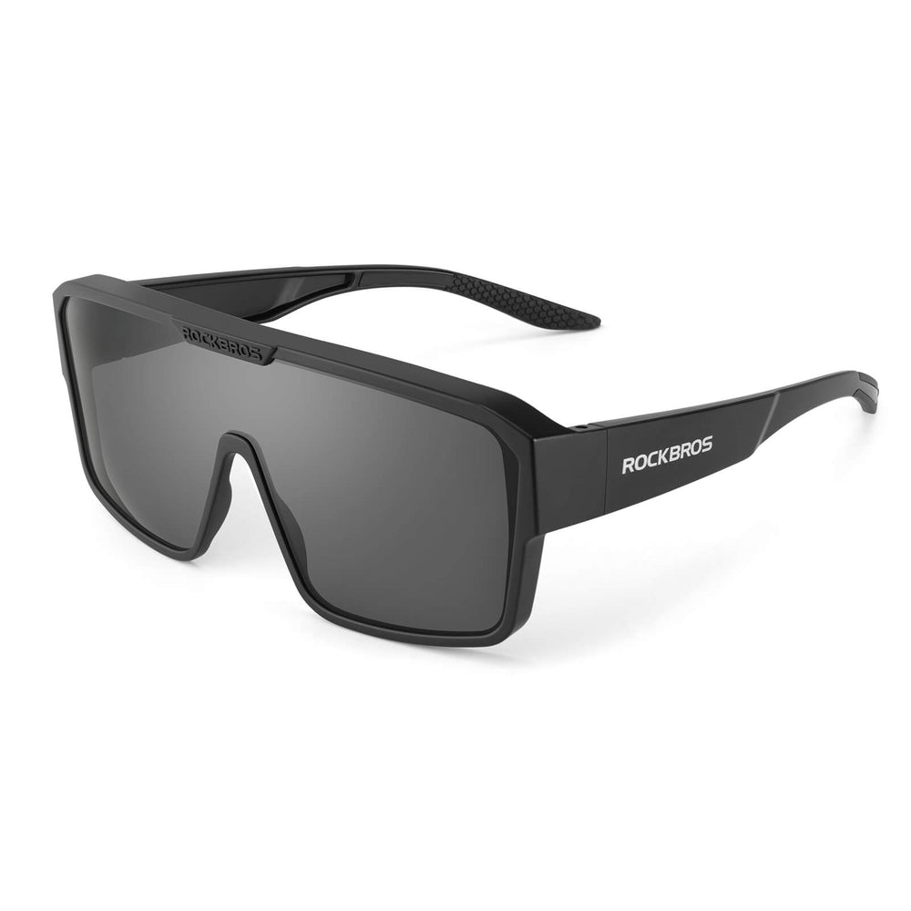 ROCKBROS Fahrradbrille Polarisiert Sportbrille Outdoor MTB Rennrad Sportbrille-Hell Schwarz