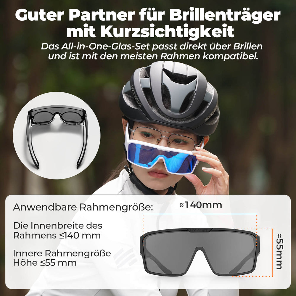 ROCKBROS Fahrradbrille Polarisiert Sportbrille Outdoor MTB Rennrad Sportbrille