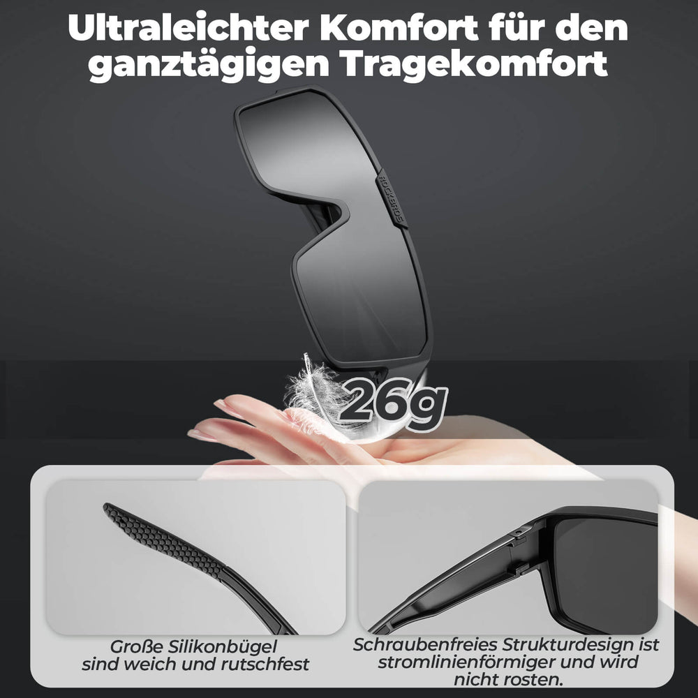ROCKBROS Fahrradbrille Polarisiert Sportbrille Outdoor MTB Rennrad Sportbrille