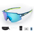 ROCKBROS Fahrradbrille Polarisiert Sportbrille winddichte Sonnenbrille UV 400-Blau-Rahmen grün