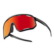 ROCKBROS Fahrradbrille Polarisierte Sonnenbrille UV-Schutz Wechsel-Nasenpads Damen/Herren-Schwarz-Rot