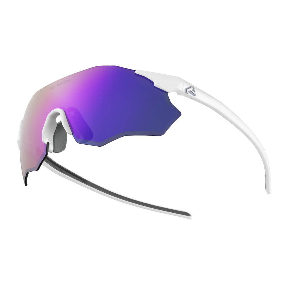 ROCKBROS Fahrradbrille Selbsttönend/Polarisiert UV400-Schutz Ohne Rahmen Unisex-Lila/Polarisiert