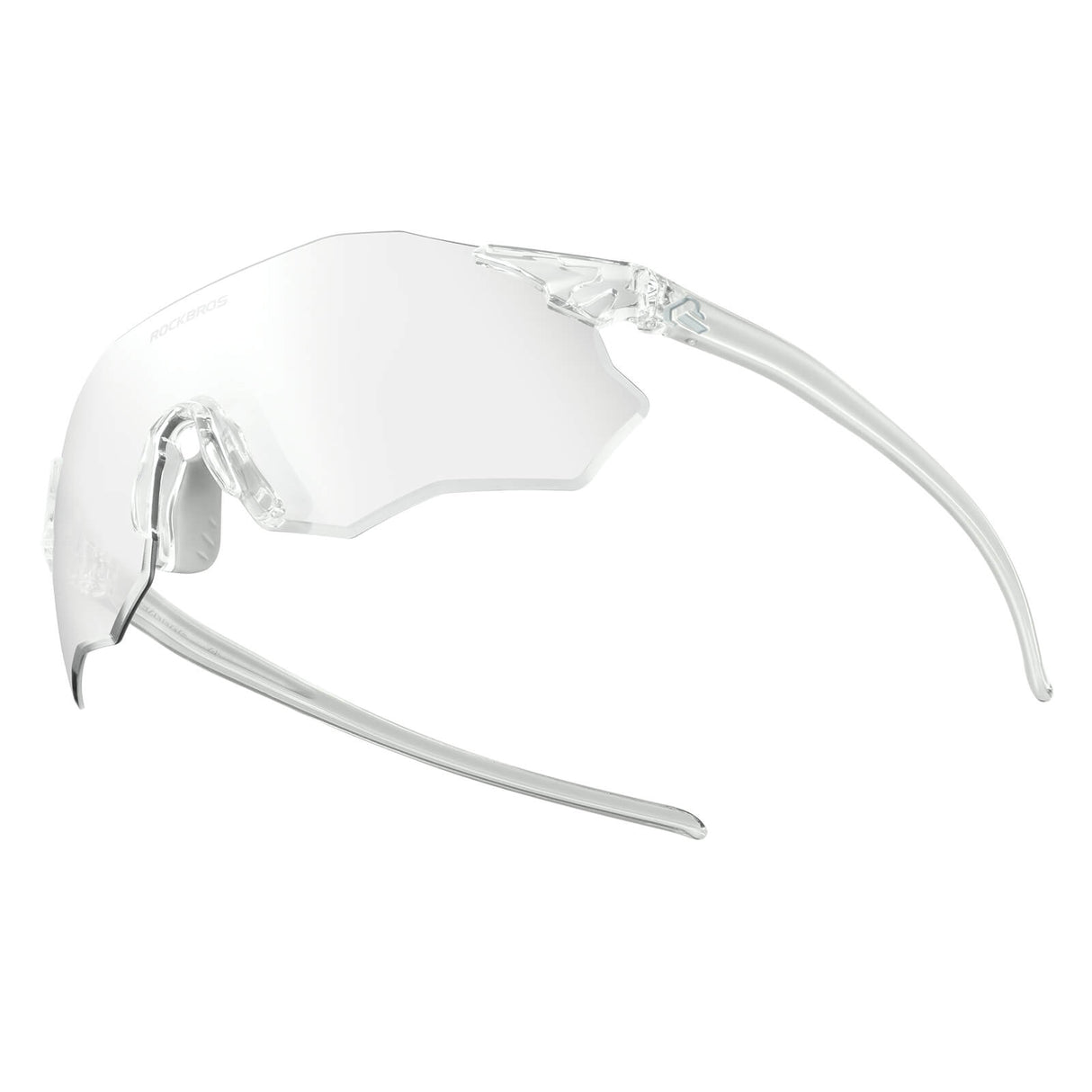 ROCKBROS Fahrradbrille Selbsttönend/Polarisiert UV400-Schutz Ohne Rahmen Unisex-Weiß/Selbsttönend