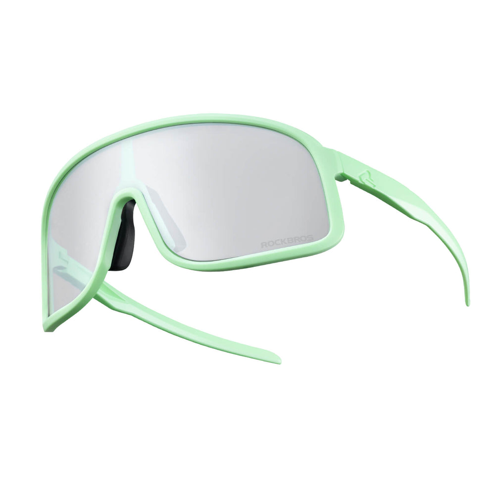 ROCKBROS Fahrradbrille Selbsttönend Sonnenbrille UV400-Schutz verstellbar Nasenpad-Grün