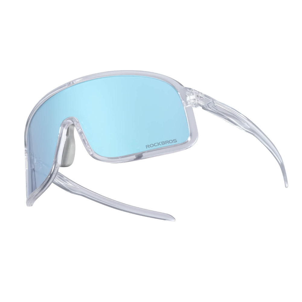 ROCKBROS Fahrradbrille Selbsttönend Sonnenbrille UV400-Schutz verstellbar Nasenpad-Hellblau