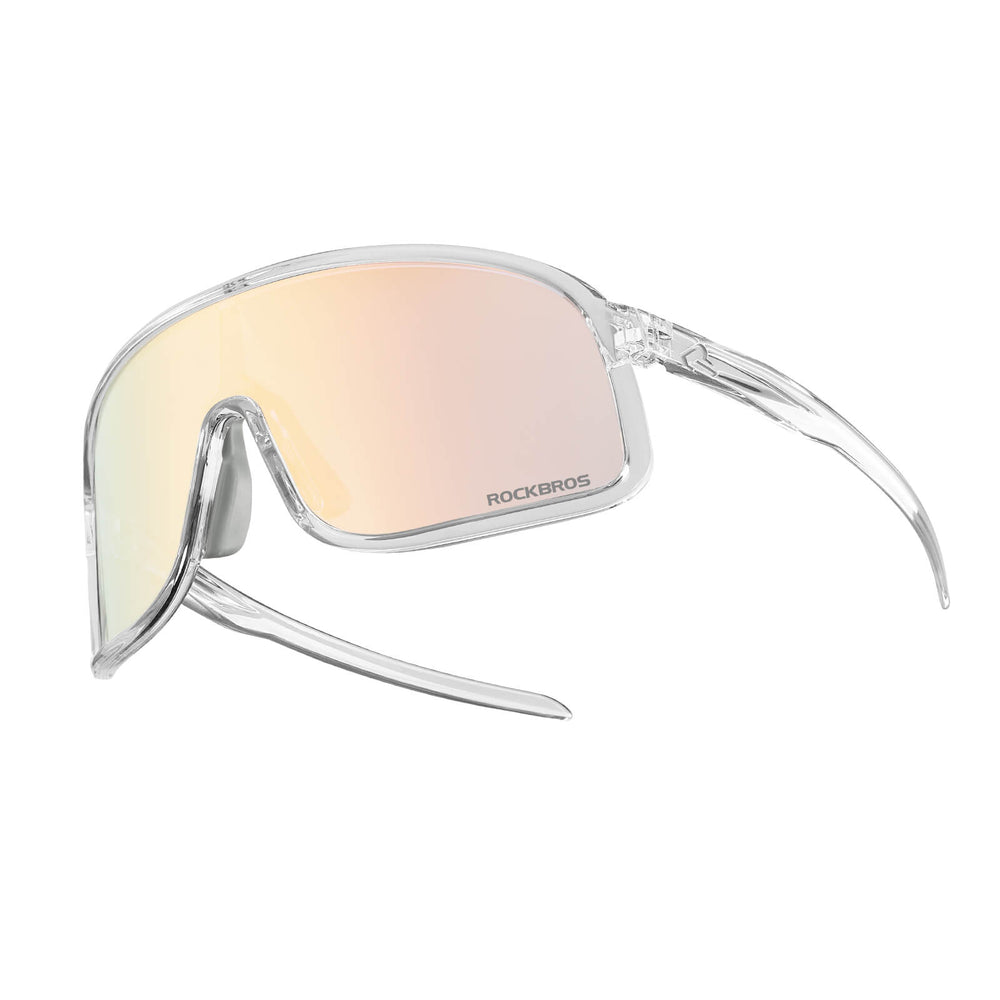 ROCKBROS Fahrradbrille Selbsttönend Sonnenbrille UV400-Schutz verstellbar Nasenpad-Hellgelb
