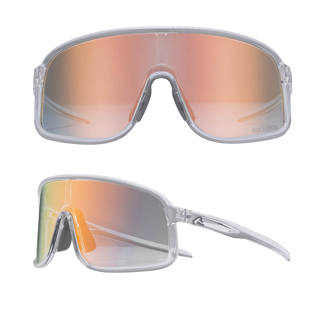 ROCKBROS Fahrradbrille Selbsttönend Sonnenbrille UV400-Schutz verstellbar Nasenpad-Hellgelb
