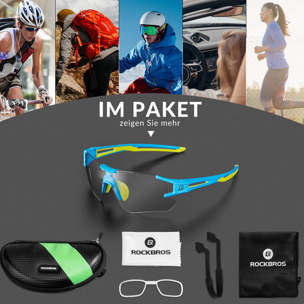 ROCKBROS Fahrradbrille Selbsttönend für Damen & Herren mit UV400 Schutz - ROCKBROS-EU