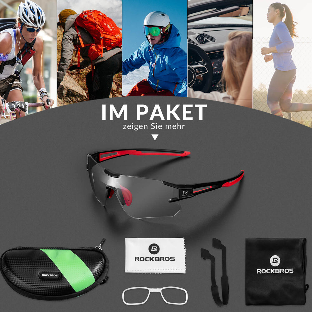 ROCKBROS Fahrradbrille Selbsttönend für Damen & Herren mit UV400 Schutz - ROCKBROS-EU