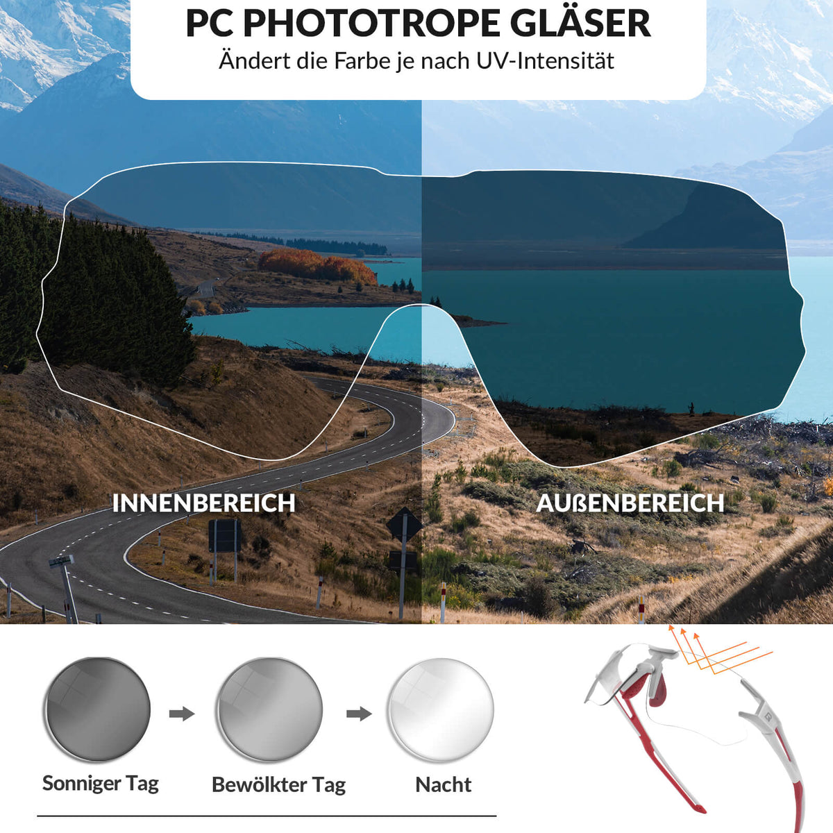 Tönende Unisex-Radbrille mit UV-Filter – ROCKBROS-DE