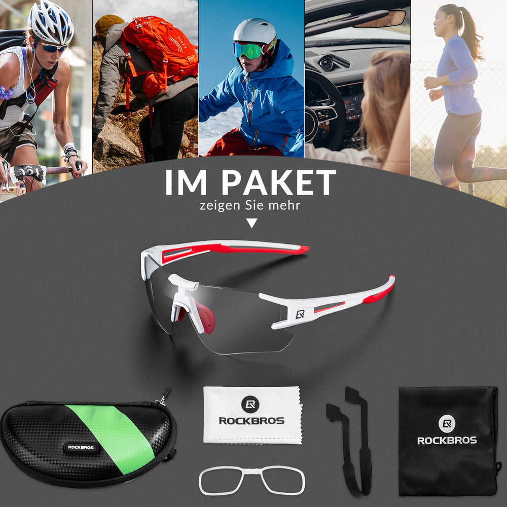 ROCKBROS Fahrradbrille Selbsttönend für Damen & Herren mit UV400 Schutz - ROCKBROS-EU