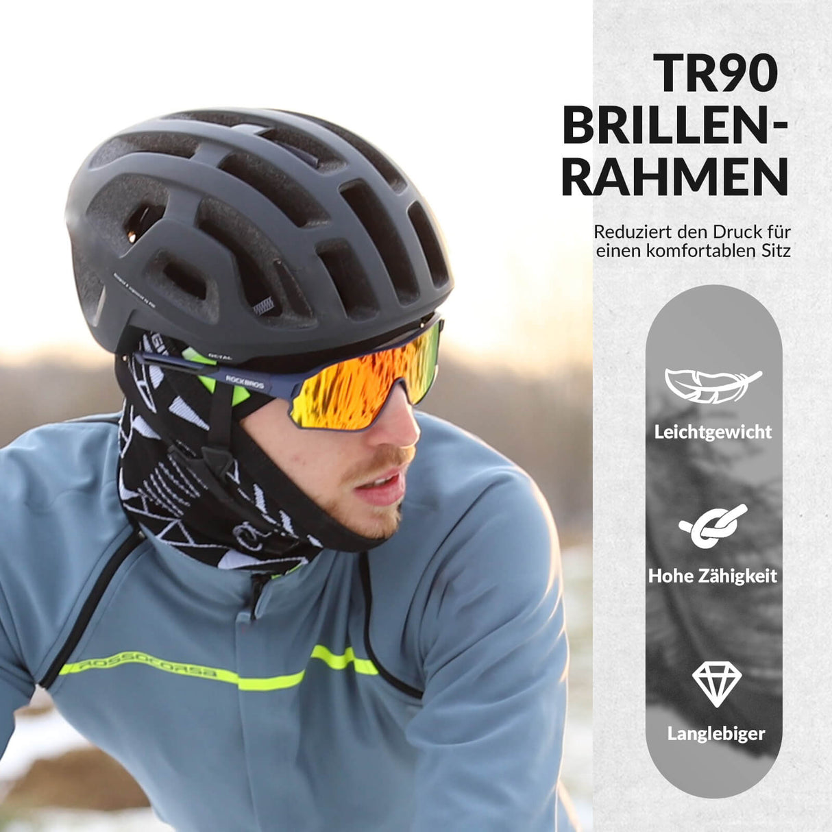 ROCKBROS Fahrradbrille Sonnenbrille Photochrom/Polarisiert UV400 Ultraleicht-Polarisiert