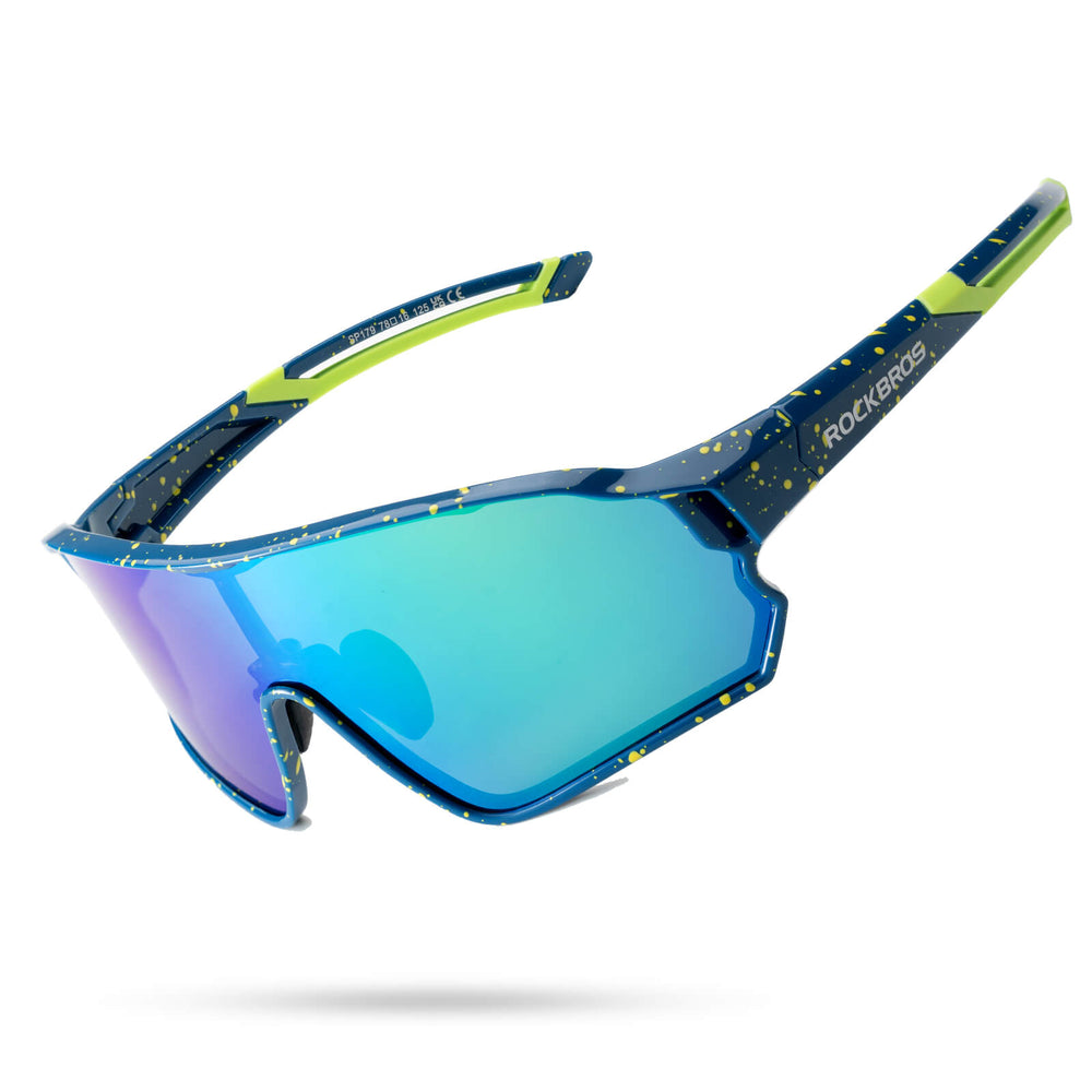 ROCKBROS Fahrradbrille Sonnenbrille Photochrom/Polarisiert UV400 Ultraleicht-Polarisiert - Blau-Grün