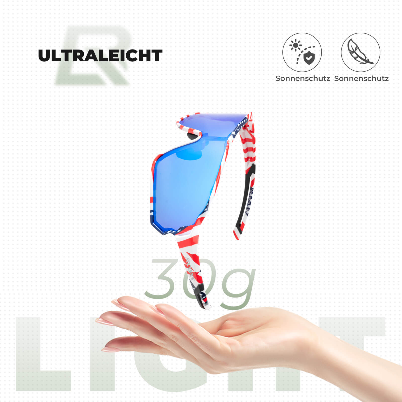 ROCKBROS Fahrradbrille Sonnenbrille Photochrom/Polarisiert UV400 Ultraleicht-Polarisiert - Blau-Rot