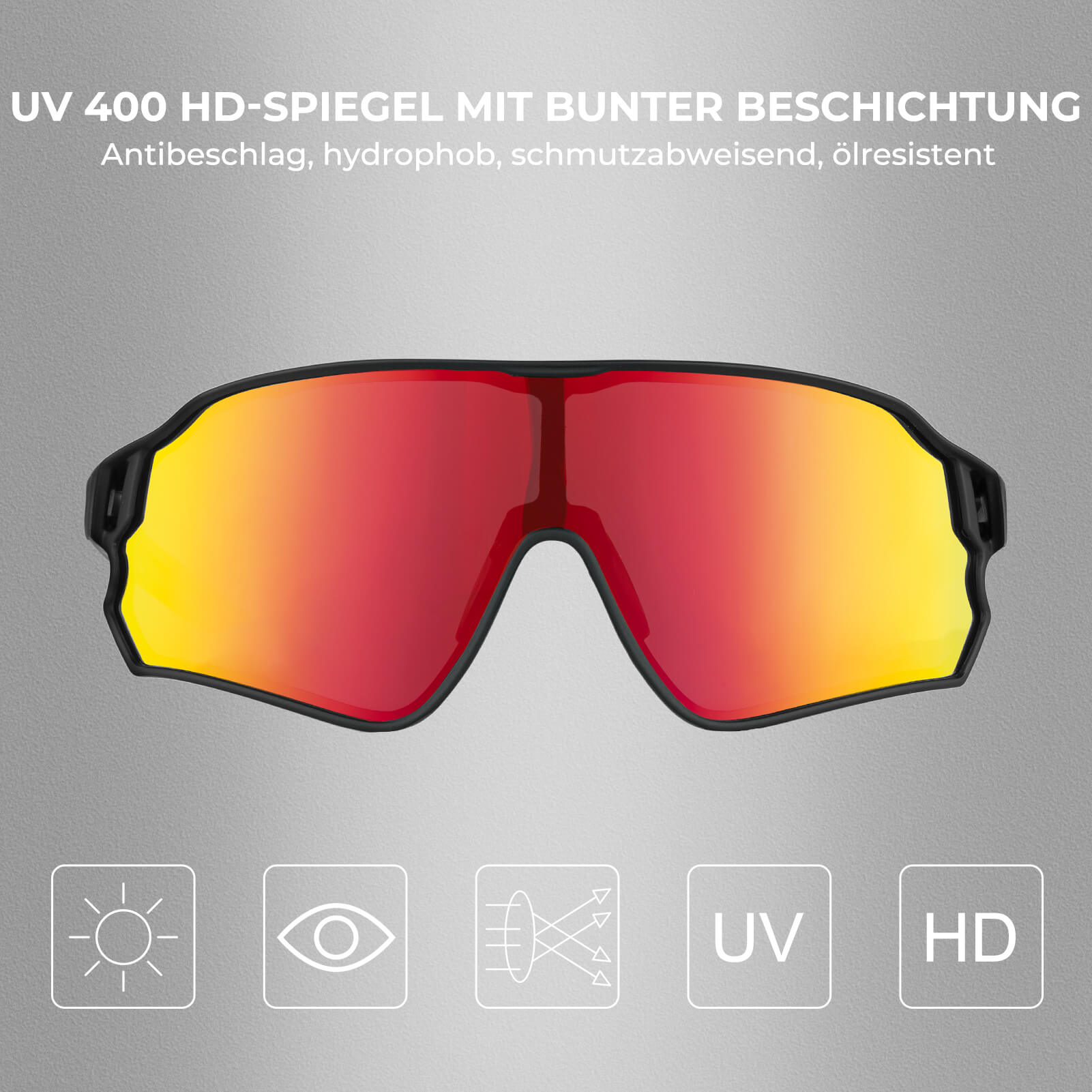 ROCKBROS Fahrradbrille Sonnenbrille Polarisiert UV400 Ultraleicht Blau-Gelb-Schwarz