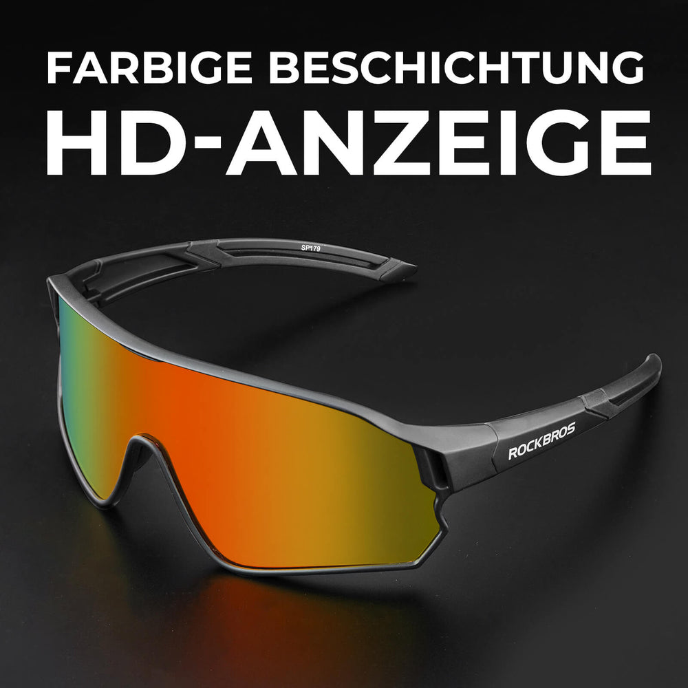 ROCKBROS Fahrradbrille Sonnenbrille Polarisiert UV400 Ultraleicht Blau-Gelb-Schwarz