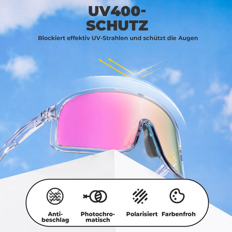 ROCKBROS Fahrradbrille UV400-Schutz verstellbar Nasenpad