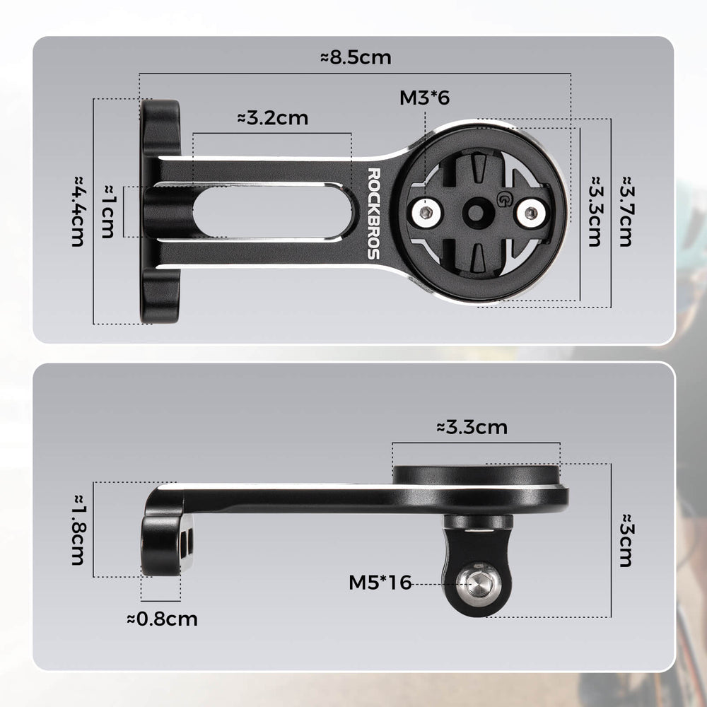 ROCKBROS Fahrradcomputer Halterung Kompatibel mit Garmin/Wahoo/Bryton/GPS Fahrradlicht