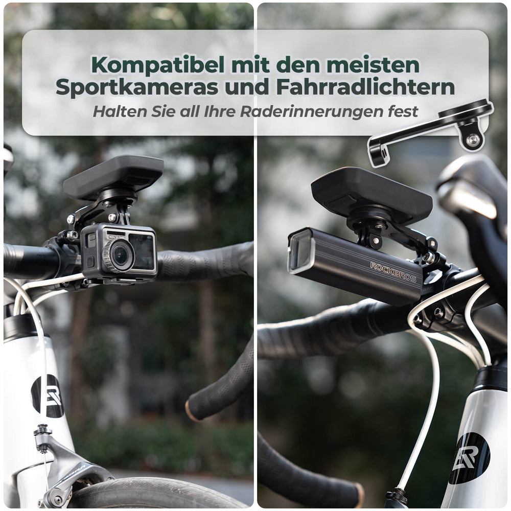 ROCKBROS Fahrradcomputer Halterung Kompatibel mit Garmin/Wahoo/Bryton/GPS Fahrradlicht