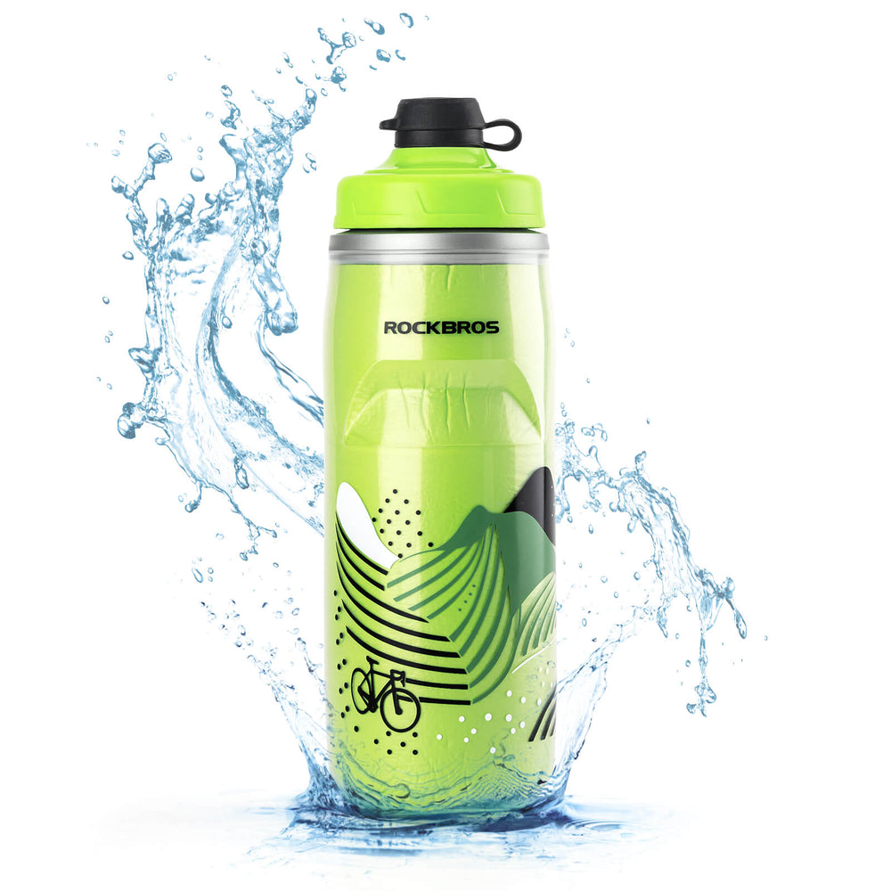 ROCKBROS Fahrradflasche 620 ml Sportflasche mit 5 Stunden Kühlhaltefunktion - ROCKBROS-EU