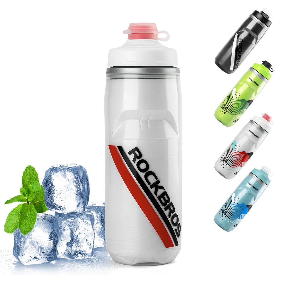 ROCKBROS Fahrradflasche 620 ml Sportflasche mit 5 Stunden Kühlhaltefunktion - ROCKBROS-EU