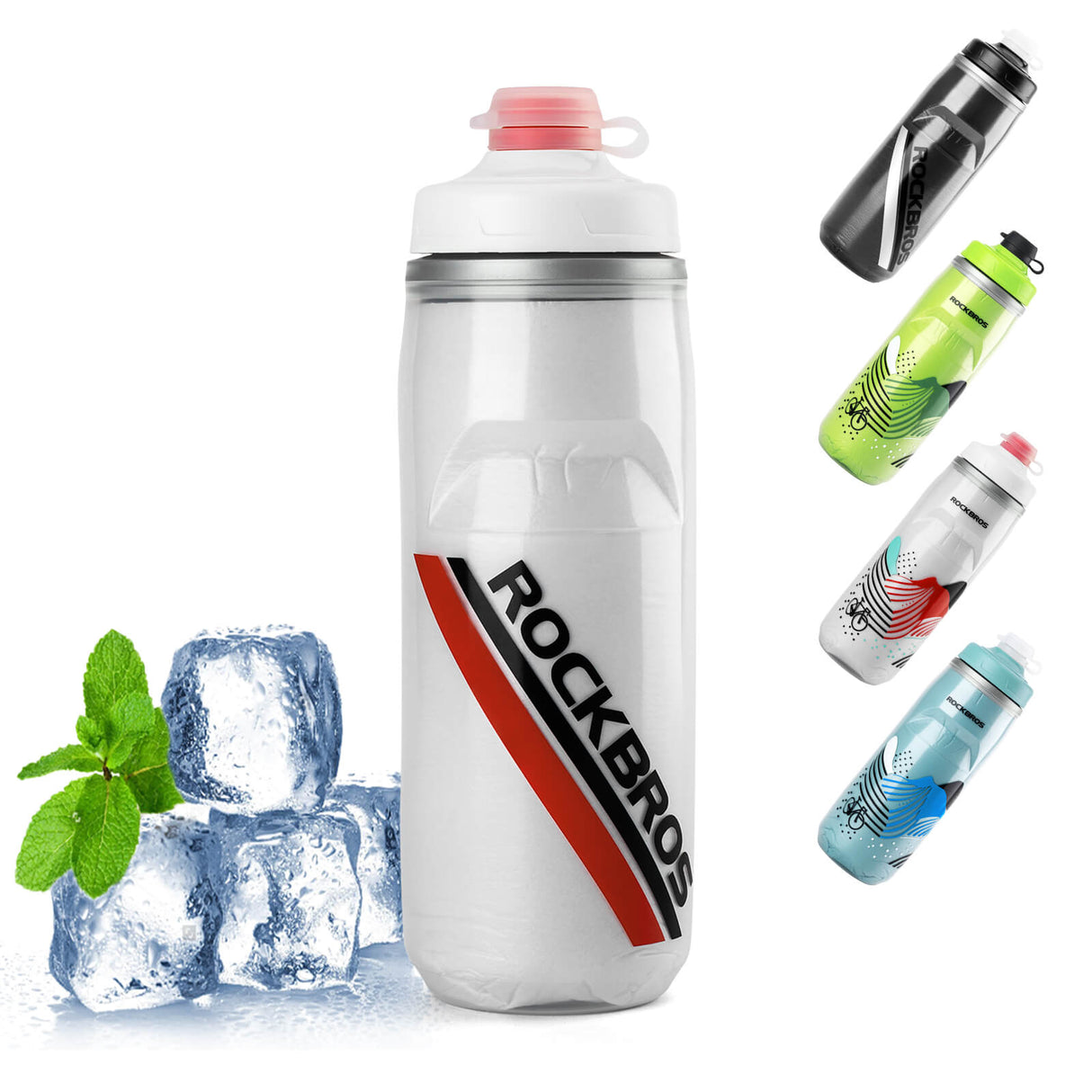 ROCKBROS Fahrradflasche 620 ml Sportflasche mit 5 Stunden Kühlhaltefunktion