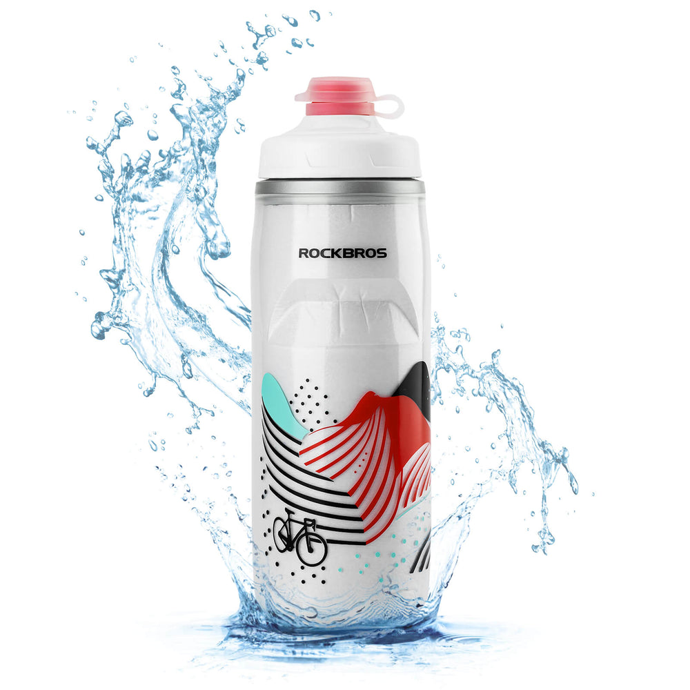 ROCKBROS Fahrradflasche 620 ml Sportflasche mit 5 Stunden Kühlhaltefunktion - ROCKBROS-EU