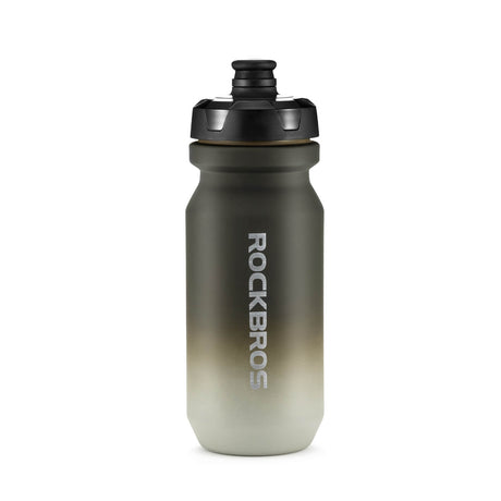 ROCKBROS Fahrradflasche mit auslaufsicherem Pull-Top-Verschluss 600/750ml-Verlauf Grau-Weiß (600ml)