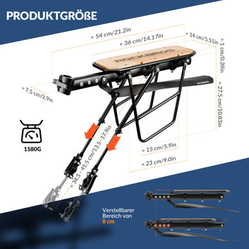 gepäckträger mit schutzblech nachrüsten ROCKBROS Fahrradgepäckträger mit Schutzblech Montage ohne Bohren 26-29 Zoll  – ROCKBROS-DE
