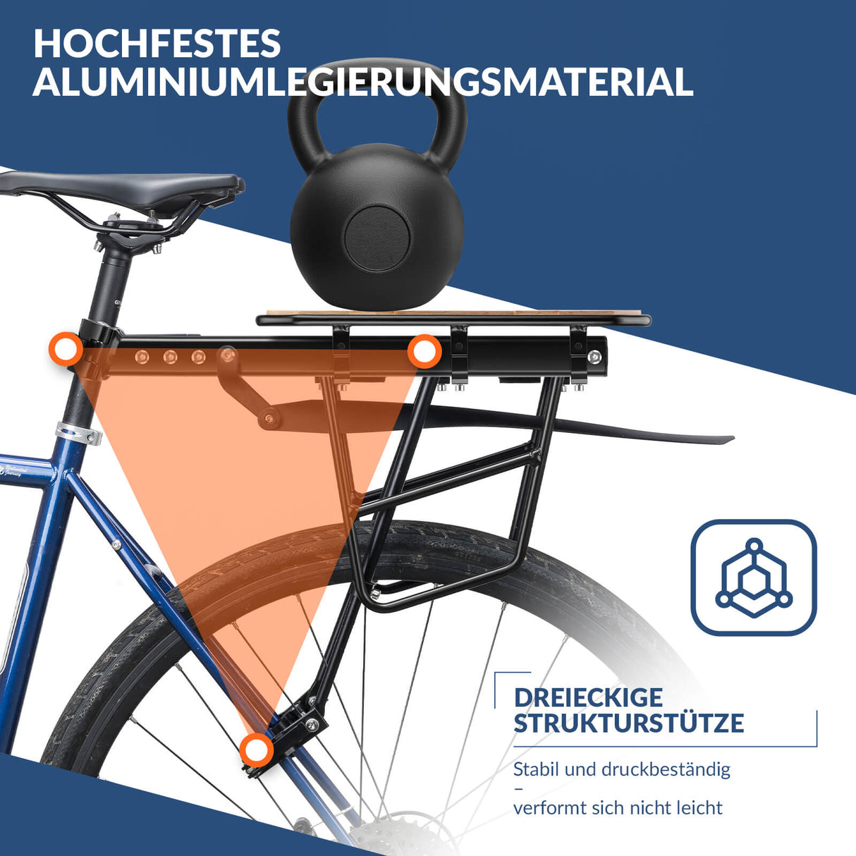 Fahrradgepäckträger mit Schutzblech Montage ohne Bohren 26-29 Zoll