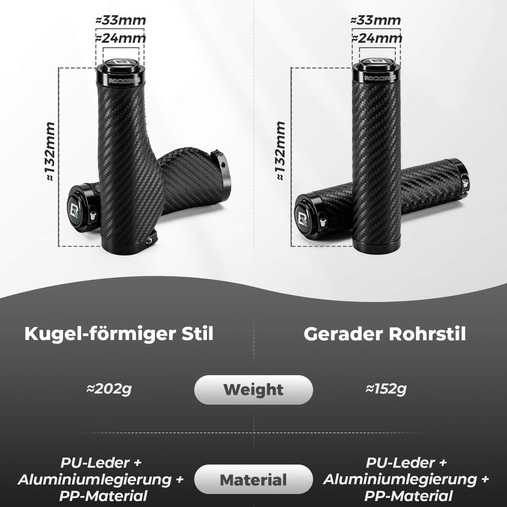 ROCKBROS Fahrradgriffe Kohlenstoffmuster Lenkergriffe Rutschfest 22,2mm