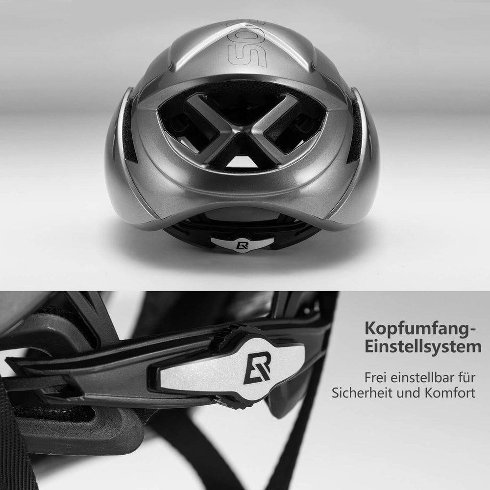 ROCKBROS Fahrradhelm Integrierter Rennradhelm Magnetische Schnalle EPS+PC