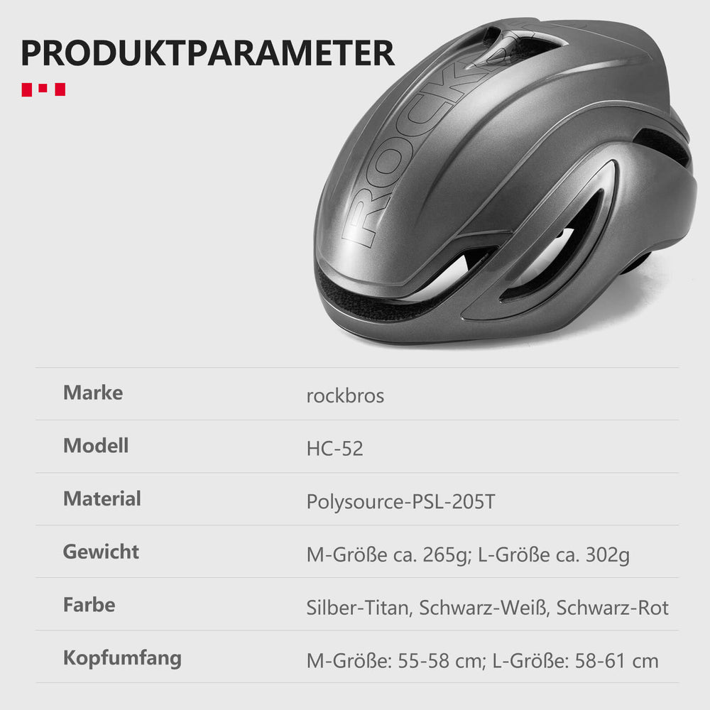 ROCKBROS Fahrradhelm Integrierter Rennradhelm Magnetische Schnalle EPS+PC